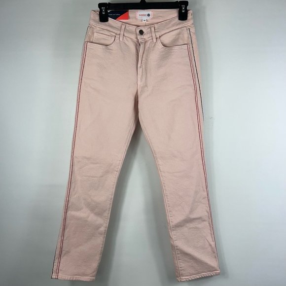 Sundry Denim - Sundry Womens Slim Skinny Jeans Pink Red Leg Stripe Denim 5-Pocket 26 New